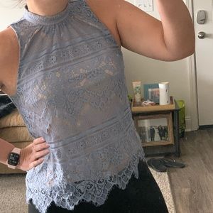 LC Lauren Conrad sleeveless lace blouse
